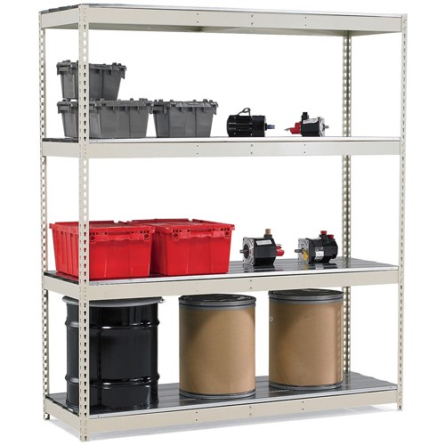 Hallowell Rivetwell Complete Standard Shelving 72x24x84 Steel Hallowell Rivetwell Complete Standard Shelving 72x24x84 Steel Decking